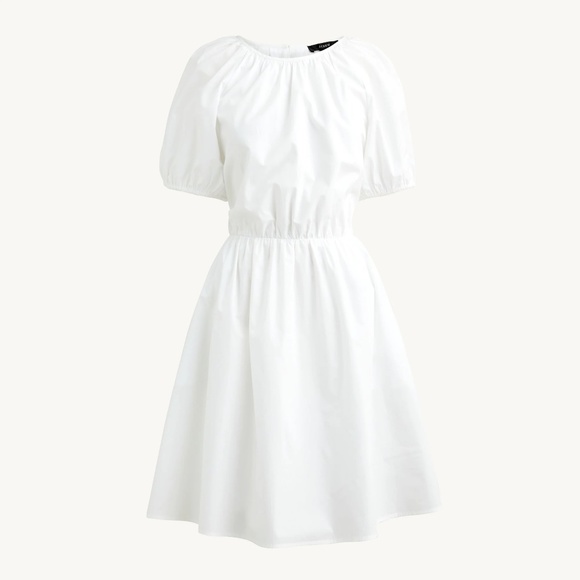 J.Crew Tie-back cotton-poplin White mini dress NEW - Picture 4 of 4